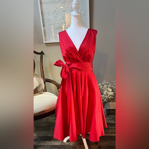 Eva by Eva Franco Retro Red Party Dress - Picture 1 of 14